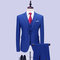 Costumes de mariage pour hommes un bouton 3 pièces costumes bleu asiatique taille