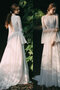 Robe de mariée avec zip sucré longue modeste naturel