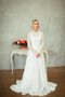 Robe de mariée romantique plissage en dentelle en chiffon fermeutre eclair