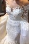 Robe de mariée merveilleux avec manche longue naturel elégant longue