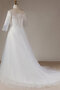 Robe de mariée en satin longueur au ras du sol énergique avec manche 3/4 officiel
