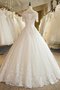 Robe de mariée brillant de mode de bal textile en tulle d'epaule ecrite naturel