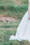 Robe de mariée plissé ruché de col carré textile taffetas avec manche courte