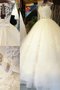 Robe de mariée manche nulle de traîne longue avec ruban magnifique en tulle