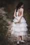 Robe de mariée onirique a-ligne elevé en tout plein air impressioé