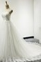 Robe de mariée naturel ligne a avec lacets de bustier textile en tulle
