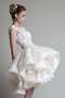 Robe de mariée bref encolure ronde decoration en fleur avec bouton de mode de bal