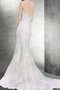 Robe de mariée charmeuse longue avec zip manche nulle en chute