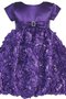 Robe cortège fille avec fleurs encolure ronde avec nœud avec manche courte