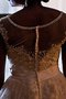 Robe de mariée encolure ronde de princesse avec décoration dentelle coupé a-ligne
