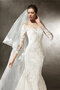Robe de mariée merveilleux jusqu'au sol fermeutre eclair longue moderne