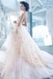 Robe de mariée de traîne courte avec perle de mode de bal en dentelle textile en tulle