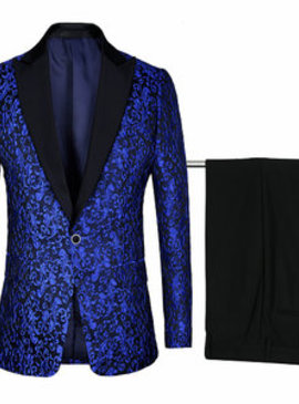 Conceptions de bal costume imprimer hommes bleu tuxedos