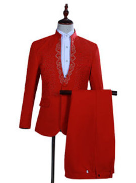 Hôte blazer entreprise rouge 2 pièces robe costumes