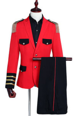 2 pièces smoking rouge hommes blazer costume homme avec pantalon costumes pour hommes