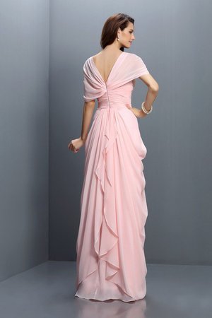 Robe demoiselle d'honneur longue a-ligne de princesse avec chiffon fermeutre eclair