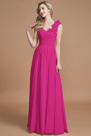 Robe demoiselle d'honneur naturel ligne a en chiffon de princesse avec sans manches