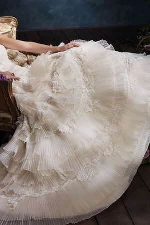 Robe de mariée plissage avec gradins avec sans manches de traîne courte de mode de bal