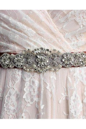 Robe de mariée décontracté plissage luxueux avec perle au bord de la mer