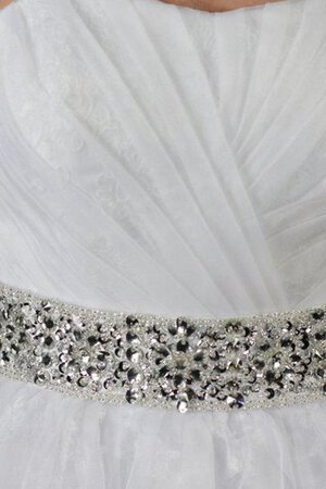 Robe de mariée naturel ligne a avec nœud de col en cœur entrecroisé