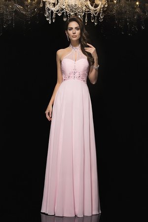 Robe de bal longue naturel ligne a avec chiffon fermeutre eclair