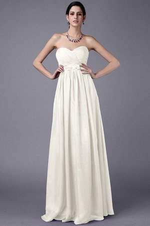 Robe demoiselle d'honneur longue plissage avec chiffon manche nulle avec fronce