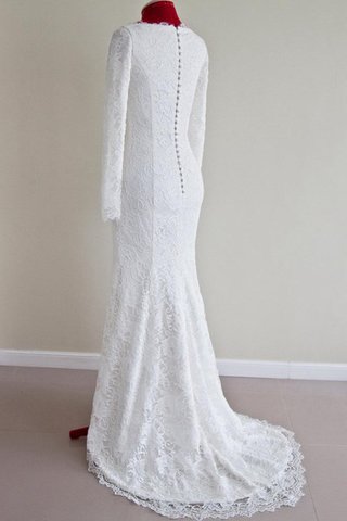 Robe de mariée simple festonné delicat jusqu'au sol avec manche longue