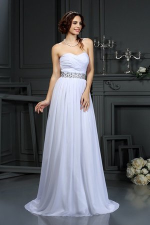 Robe de mariée longue fermeutre eclair de princesse ligne a manche nulle