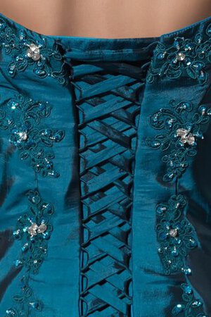 Robe de quinceanera avec lacets bretelles spaghetti decoration en fleur ornée de mode de bal