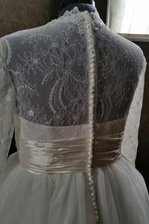 Robe de mariée nature simple v encolure textile en tulle avec perle
