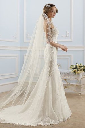 Robe de mariée distinguee cordon avec perle decoration en fleur avec sans manches