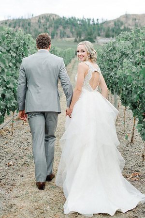 Robe de mariée naturel de princesse ligne a grandes bretelles bandouliere spaghetti