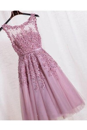 Robe de bal simple plissé textile en tulle avec perle avec décoration dentelle