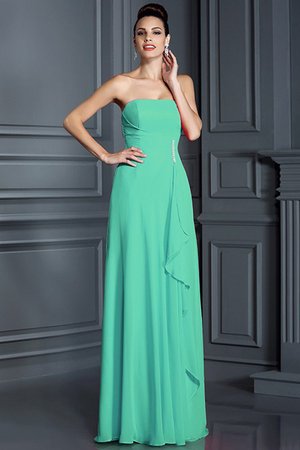 Robe demoiselle d'honneur longue avec chiffon avec perle de princesse a-ligne