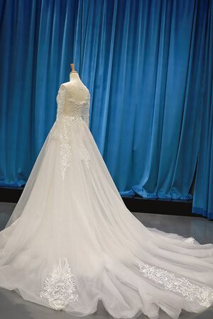 Robe de mariée énergique textile en tulle avec manche longue longue discrete
