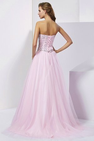 Robe de quinceanera longue avec perle de mode de bal col en forme de cœur en satin