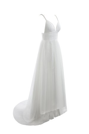 Robe de mariée formelle simple romantique avec sans manches de bustier