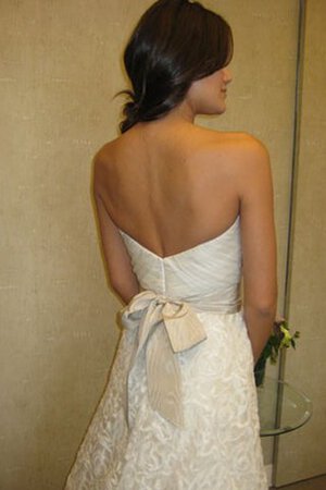 Robe de mariée naturel avec nœud ligne a col en forme de cœur ceinture en étoffe