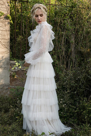 Robe de mariée ligne a charme ruchés longs luxueux classique
