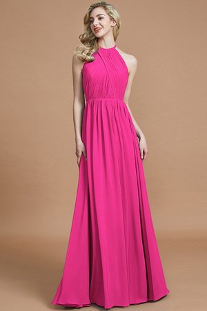 Robe demoiselle d'honneur naturel ligne a de princesse col u profond avec chiffon