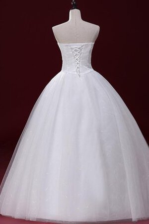 Robe de mariée ligne a cordon avec perle en organza manche nulle