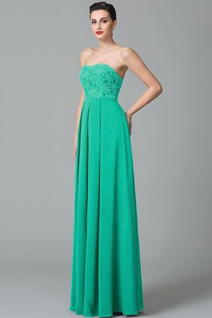 Robe demoiselle d'honneur longue en chiffon de col en cœur manche nulle a-ligne