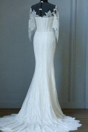 Robe de mariée intemporel avec zip avec manche 1/2 de sirène noeud