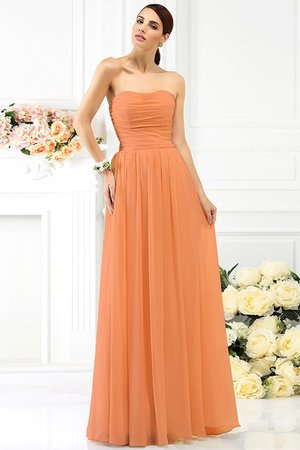 Robe demoiselle d'honneur avec zip de bustier en chiffon manche nulle jusqu'au sol