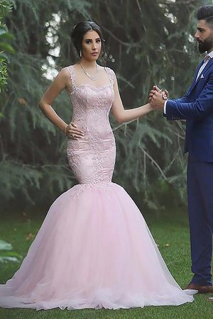 Robe de mariée naturel textile en tulle manche nulle de traîne courte de sirène