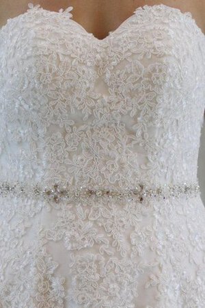 Robe de mariée naturel a-ligne col en forme de cœur cordon manche nulle