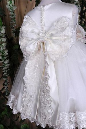Robe cortège fille avec perle de tour de ceinture empire appliques avec fleurs a-ligne