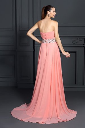 Robe de bal en chiffon de lotus de princesse de tour de ceinture en haute a-ligne