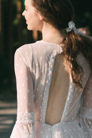 Robe de mariée avec zip sucré longue modeste naturel
