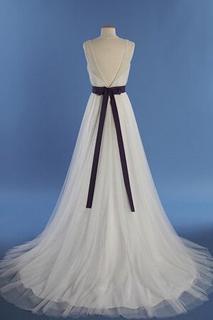 Robe de mariée plissage romantique de traîne courte v encolure manche nulle